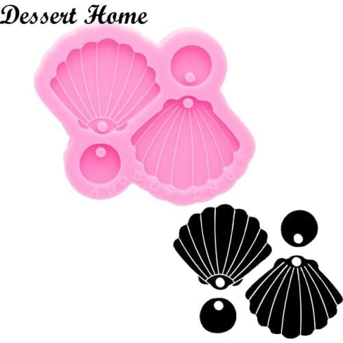 DY0826 Bright Resin Art diy Earring shell Mould , Resin Silicon Mold keyring , DIY Epoxy Jewellery Making