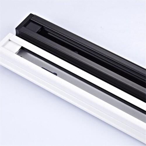 YRANK Rail for LED Track Light , Black White Rails , 3 Wires Track Rail for LED Track Lamps 1M/piece L T Connector