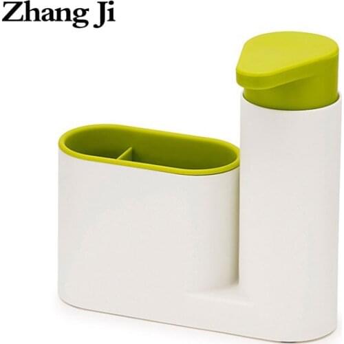Zhangji 2 in 1 Bathroom Liquid soap dispenser set Bathroom storage shelf Shampoo Soap Dispenser Practical for Kitchen ZJ130