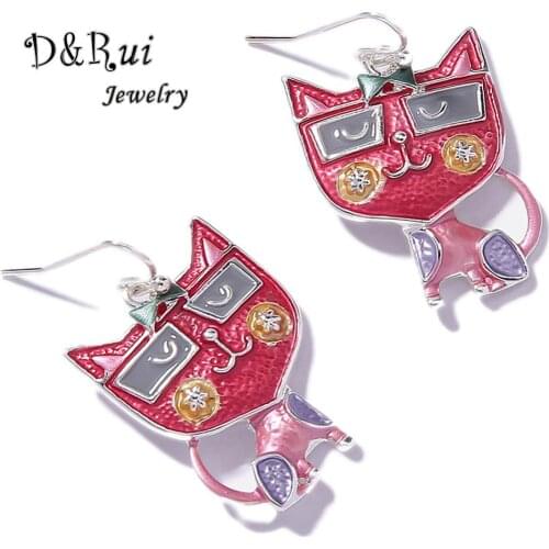 Cute Big Face Cat Drop Earrings for Women Fashion Alloy Animal Jewelry Ladies Best Friends Gifts Ear Earrings Earring 2020 New