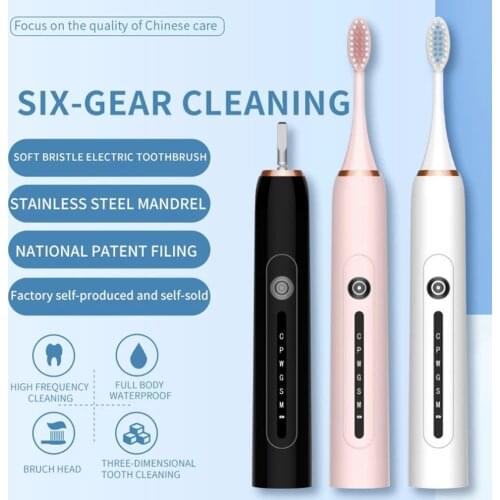 X7 Adult Electric Toothbrushes Smart Toothbrush USB Rechargeable 8 Heads 6 Speeds Electric Toothbrush