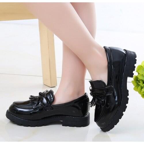 2021 Children Casual Shoes Girls Shoes Solid Color Princess Preppy Style Dance Childrens Day Performance