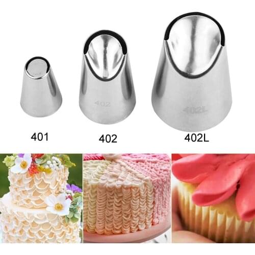3 pcs/lot Dahlia Petals Ruffle Tips Icing Piping Nozzles Fondant Cake Decorating Pastry Tip Set Cupcake Tools Bakeware