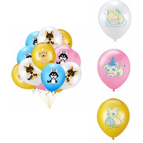 30pcs 12inch Pet Theme Printing Set Birthday Kitten Dog Party Decoration Confetti Dot Latex Balloons Suit Kids Gifts Supplies