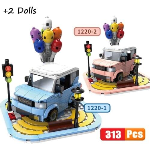 313PCS MINIEV China Famous Car Model City Series Creator Stickers DIY Idea MOC Classic Building Block Bricks Toys For Kids Gift