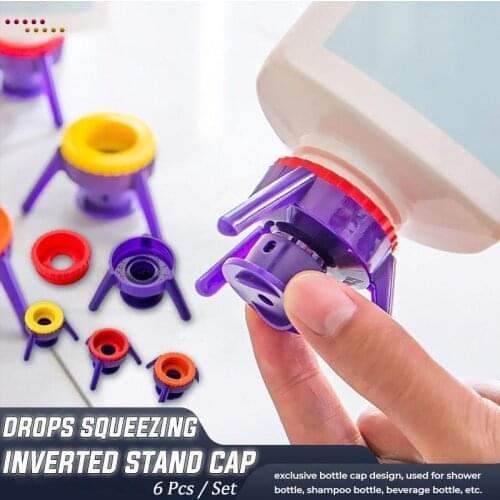 6pcs Drops Squeezing - Inverted Stand Cap Leak-proof squeeze cap closure cap bottle cap Tripod stand upside down stand cover