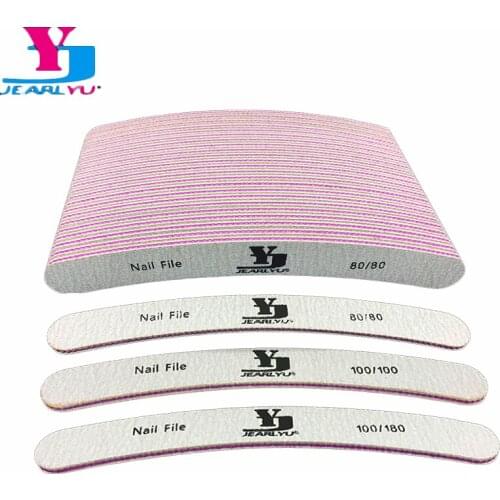 50 Pcs Acrylic Nail Files Banana Grey Sandpaper Lima Per Unghie 80 100 180 Lixas De Unha Crystal Pedicure File Manicure Contigo