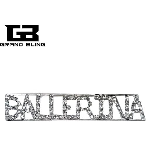 Professions Theme Lapel Pin "Ballerina" Letters Crystal Breastpin Jewelry