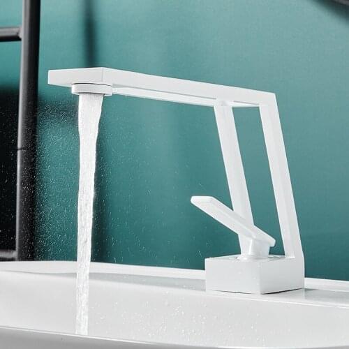 Art Design Black Bathroom Sink Faucet Hollow-carved Design Cold and Hot Basin Faucet Deck Mounted High-quality Brass Material