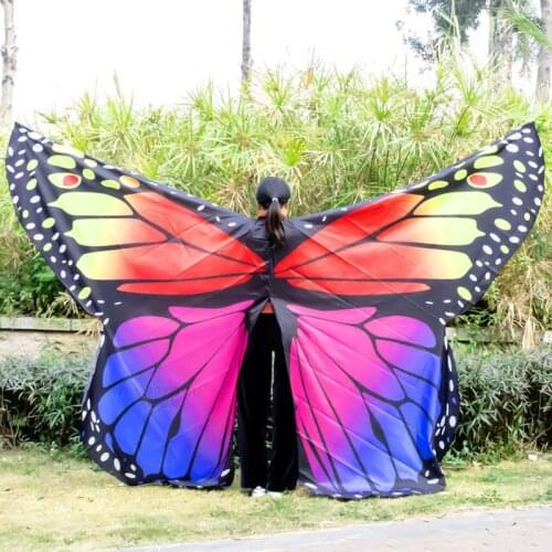 Children Butterfly Wings Shawl Costume Cosplay Wings Halloween Carnival Performance Wings Soft Fabric Kids Girls Boy Party Props