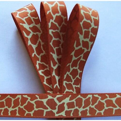 DIY 5/8"(16mm) 100yards Grosgrain Ribbon Printed Giraffe Design For Kids Hairbow Diy Free Shipping