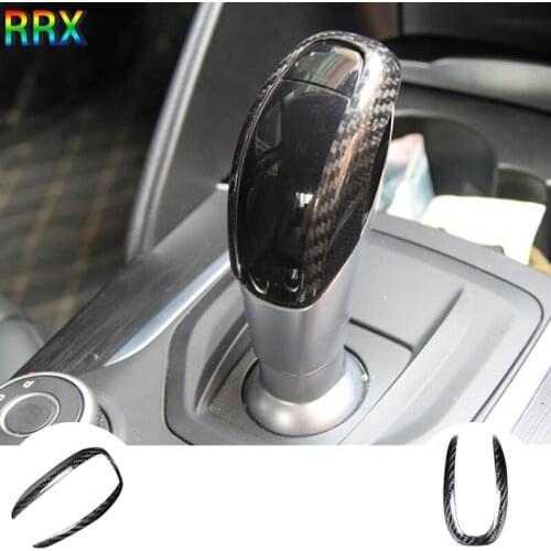 For Alfa Romeo Giulia 2017-2019 LHD Carbon Fiber Gear Knob Cover Shifter Head Caps Interior Decoration car accessories