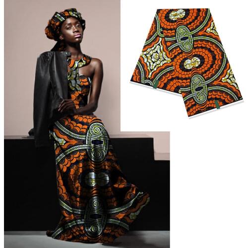 Veritable Printed wax cloth guaranteed real wax high quality pagne wax 6yards african ankara sewing fabric 17