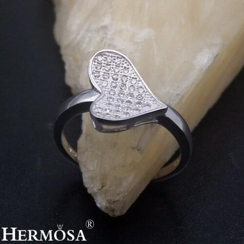 Hermosa Pretty Heart Design Ring For Women Size 8 Anniversary Rings Fashion Girls Gift