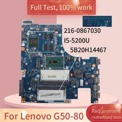 For Lenovo G50-80 NM-A361 SR23Y I5-5200U 216-0856050 DDR3L motherboard Mainboard full test 100% work