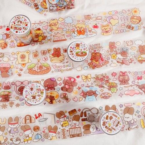 Cute Scrapbooking Masking Washi Tape Diary Stickers Cute Decorative Tape Korean Stationery School Supplies 020
