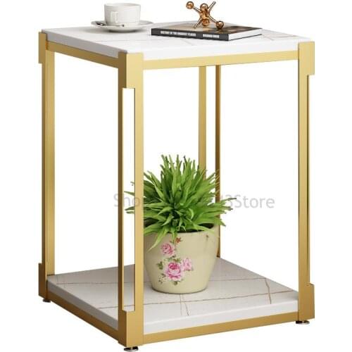 Marble Side Table Light Luxury Corner Table Living Room Sofa Side Table Balcony Small Square Table Bedside Cabinet Creative Simp