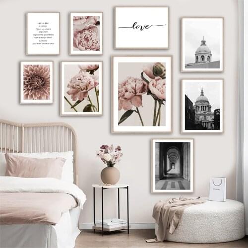 Rose Flower Dahlia Lisbon Sao Paul Church Wall Art Canvas Painting Nordic Posters And Prints Wall Pictures For Living Room Deco
