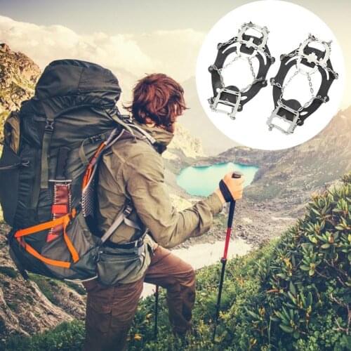 Chain Non-Skid Shoe Cover Strengthen Snow Crampons Grips Cleat Sports Shoes Protector For Climbing Hiking Climbing Fishing