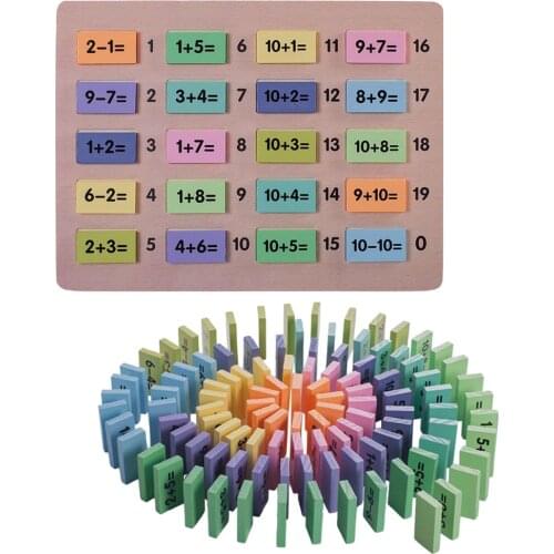 Educational Mathematics Wooden Mathematics Toys Number Dominoes Blocks