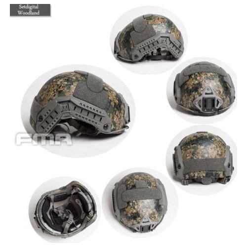 Hunting Tactical Airsoft Paintball Maritime Helmet Thick Heavy Version SetDigital Woodland FMA