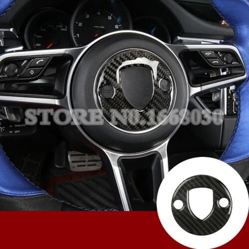 Carbon Fiber Interior Steering Wheel Trim Cover For Porsche Panamera 2017-2018 1pcs Car accesories interior Car Trim