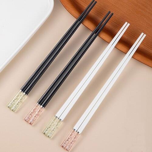 Amber Cherry Blossom Alloy Chopsticks Chinese Chopsticks Reusable Tableware