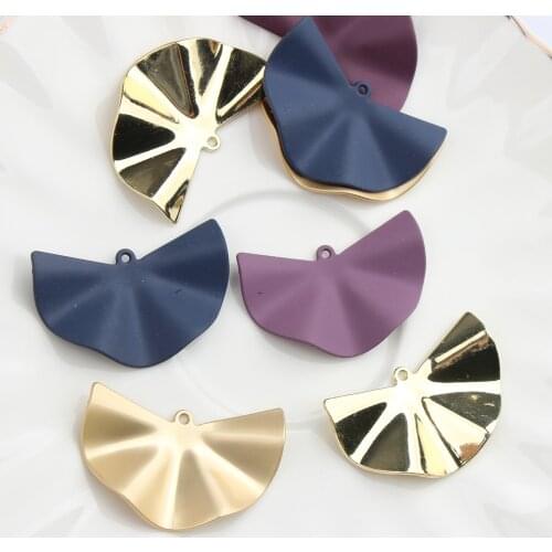 Zinc Alloy Geometric Fan Charms Pendant 10pcs/lot For DIY Handmade Earrings Jewelry Material