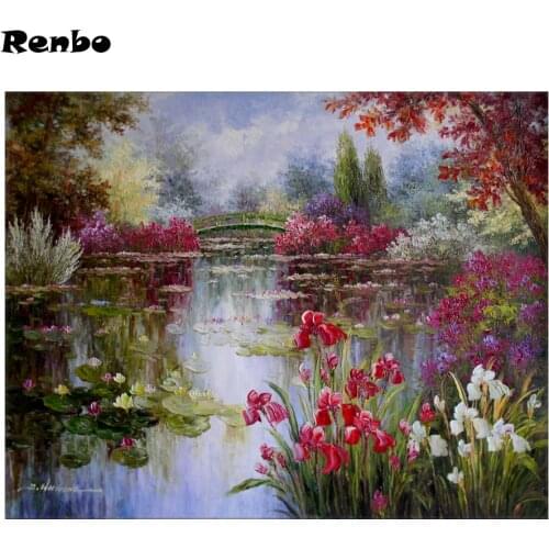 Full Square Mosaic diamond Embroidery,Claude Monet,5d Diy Diamond Painting "Water Lilies"Cross Stitch Needlework rhinestones art