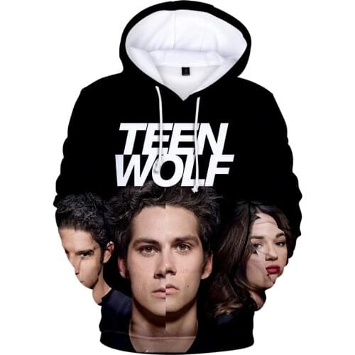 Popular black print TV series TEEN WOLF 3D Hoodies Men women Fashion Harajuku Autumn Kids Streetwear TEEN WOLF 3D Mens pullover