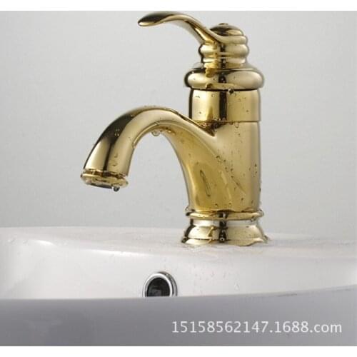 Gold-plated hot and cold basin faucet basin bathroom washbasin faucet above counter basin faucet kitchen faucet
