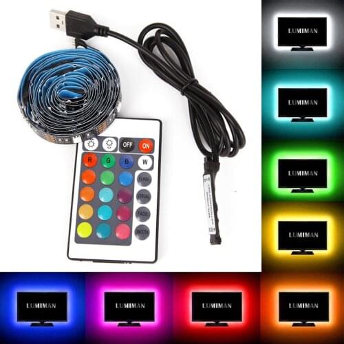 60LED RGB Lamp with RGB Book Light Bulb TV Computer Background Decoration Lighting Ribbon Desk Decoration Tape Word String Lamp