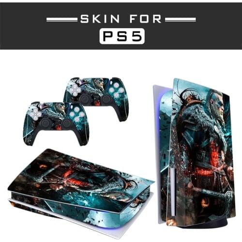 Warrior Style PS5 Disc Edition Skin Sticker for Playstation 5 Console & 2 Controllers Decal Vinyl Protective Skins Style 1