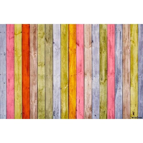 TR 5x3FT Retro Colored Wood Stripes Wall Floor Vinyl Photography Background For Studio Photo Props Photographic Backdrops cloth