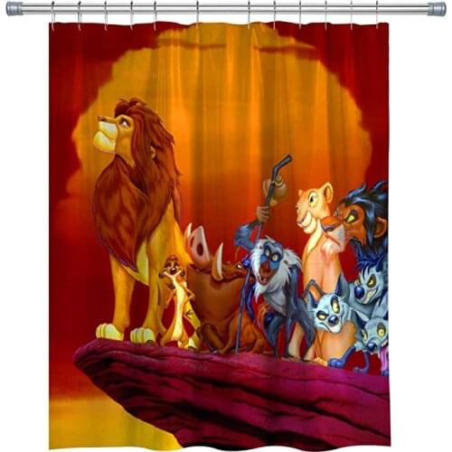 Lion Shower Curtain, Children Bath Shower Curtain, Home Kids Bathroom Accessories Hooks Included