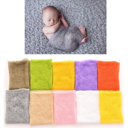 1X Newborn Baby Boy Girl Mohair Wrap Knit Photography Prop 40x60cm