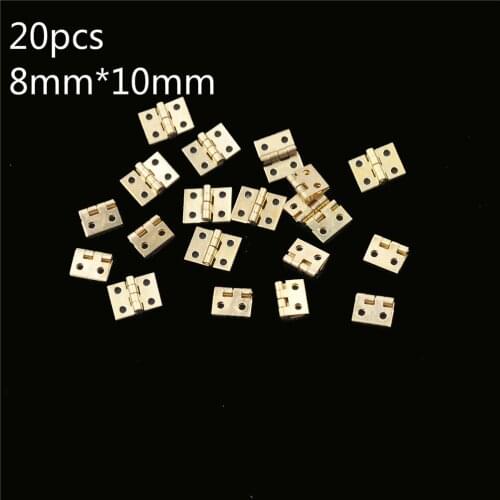 20pcs Cabinet Door Hinges Brass Plated Mini Hinge Small Decorative Jewelry Wooden Box 8mm*10mm