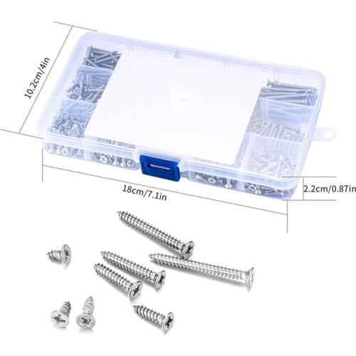 400Pcs M3 Cross Flat Head Self Tapping Screw Assortment Kit Wood Thread Nail Screw Sets DIY Countersunk Head Smal Scres