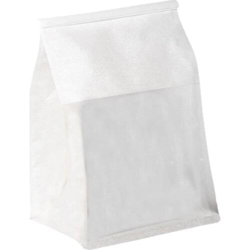 50Pcs Toast Bag Iron Wire Sealing Open Window Transparent Cotton Paper Bread Packaging Pouch for Party