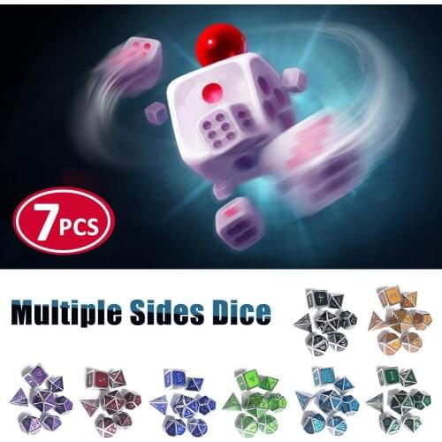 7pcs Dice Set For Dungeons & Dragons Creative RPG Dice D&D Metal Dice Kid Children Gift