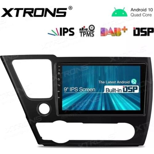 XTRONS 9" IPS Android 10 Car Radio Player for Honda Civic sedan 2013-2017 Left Hand Drive DSP RCA TPMS OBD GPS NO DVD