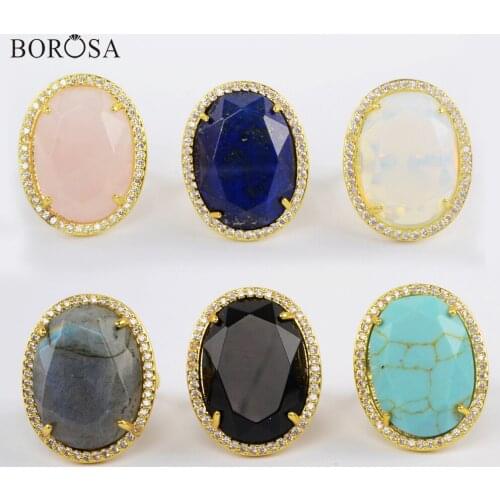 BOROSA Rings With Cubic Zirkonia For Women