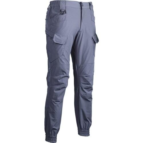 Summer Outdoor Sports Thin Quick Dry Trousers Mens Slim Stretch Tactical Military Pants Army Fans Combat Training Cargo Pants