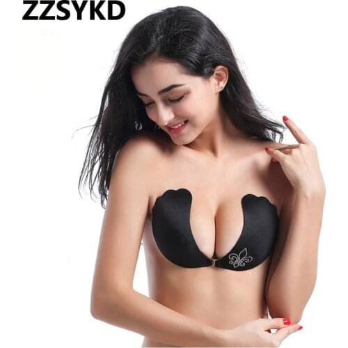 Silicone Reggiseno Sexy Freedom Strapless Self-adhesive Bra Front Closure Bra Plus Size Push Up Womens Underwear Invisible Bra