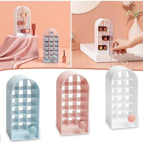 Lipstick Holder Make-Up Organizer Cosmetic Storage Box Lip Gloss Storage Display Stand Transparent Storage Box HY99