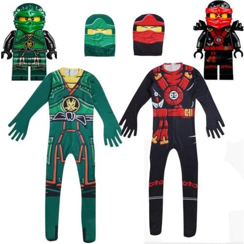 Children Ninjago Carnival Party Dress Up Halloween Costume Boys Costumes Kids Ninja Cosplay Hero Toddler Jumpsuits Set