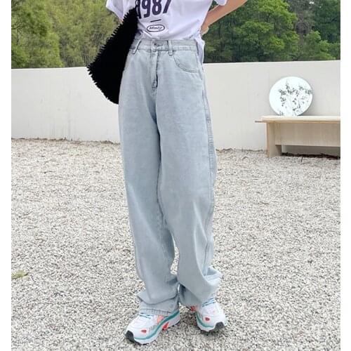 High Waist Loose Comfortable Jeans For Women Casual Vintage Denim Mom Jeans Women Streetwear White Oversized Straight Pants