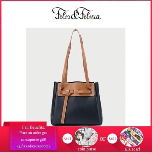 FELIX & FELICIA Fashion Shoulder Handbags For Women Casual Ladies PU Leather Messenger Retro Designer Crossbody Tote Bucket Bags