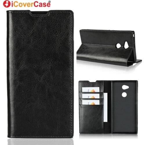 Retro Genuine Leather Flip Coque For Sony Xperia XA2 Ultra Case Wallet Cover Card Slot Fundas Hoesje Phone Accesosry Luxury Etui