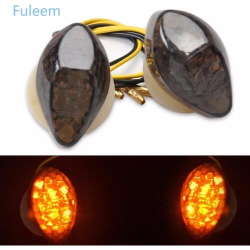Fuleem Waterproof 2PCS Smoke LED Flush mount Front Turn Signals Light For CBR 1000 600 900 RR CB1000R